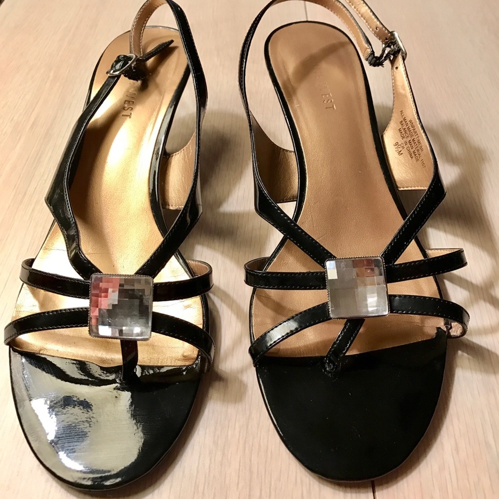 Nine West dress black sling back heels